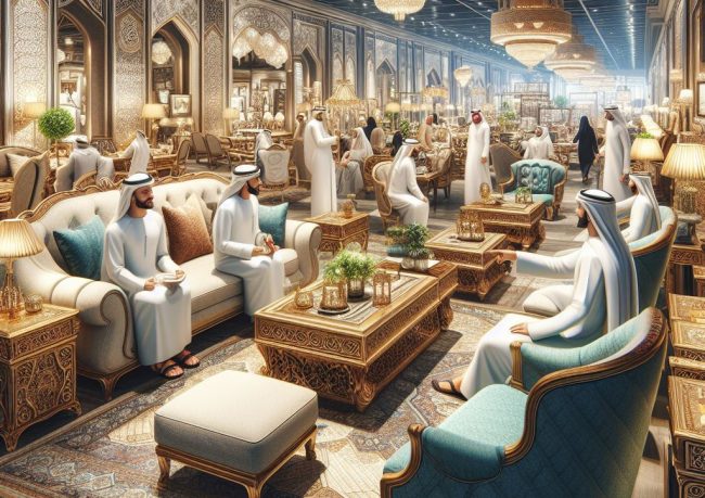 صورة لمعرض 'البيت للمفروشات في عجمان' تعكس التصميم الراقي والجودة العالية