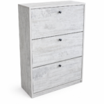 Modern Shoe Cabinet – Light Oak Finish