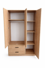 Wooden Wardrobe with Drawers – Natural Oak Finish