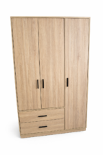 Wooden Wardrobe with Drawers – Natural Oak Finish - Image 4